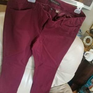 THE LIMITED EXACT STRETCH MAROON SKINNY PANTS SIZE 14